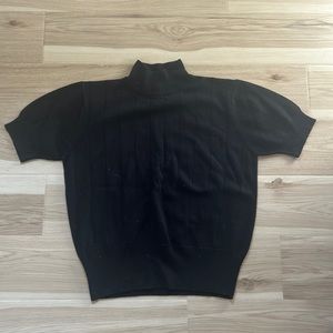 Black short sleeve sweater